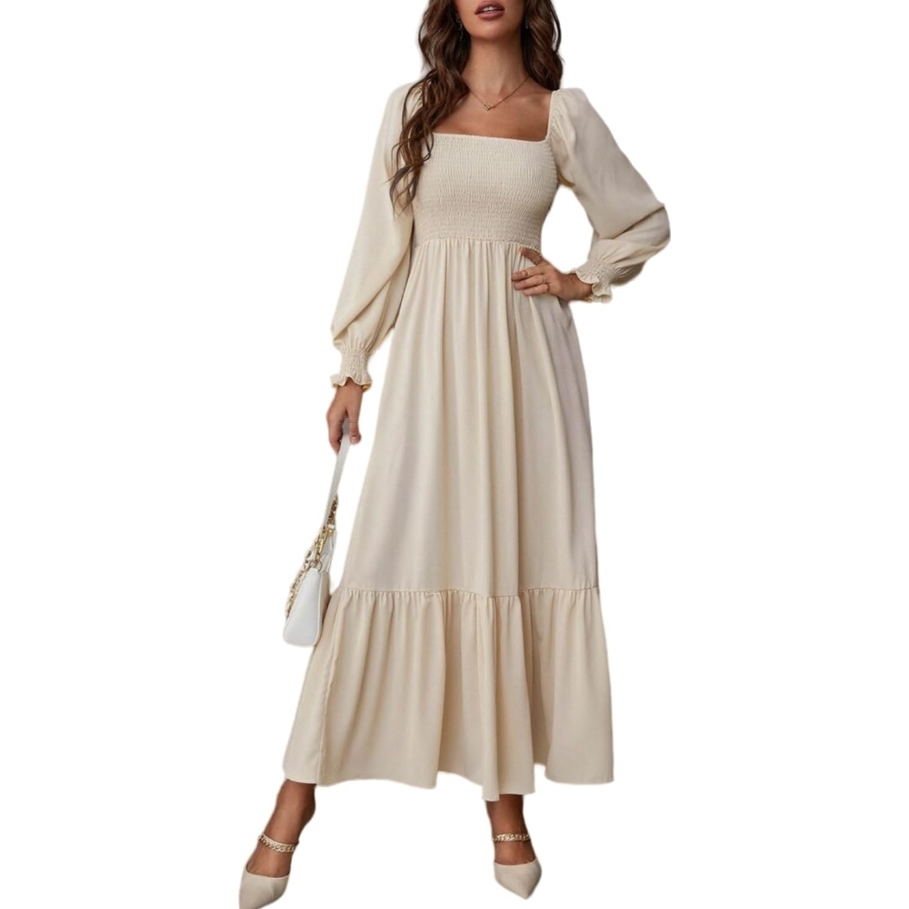 Elegant Cream Maxi Dress